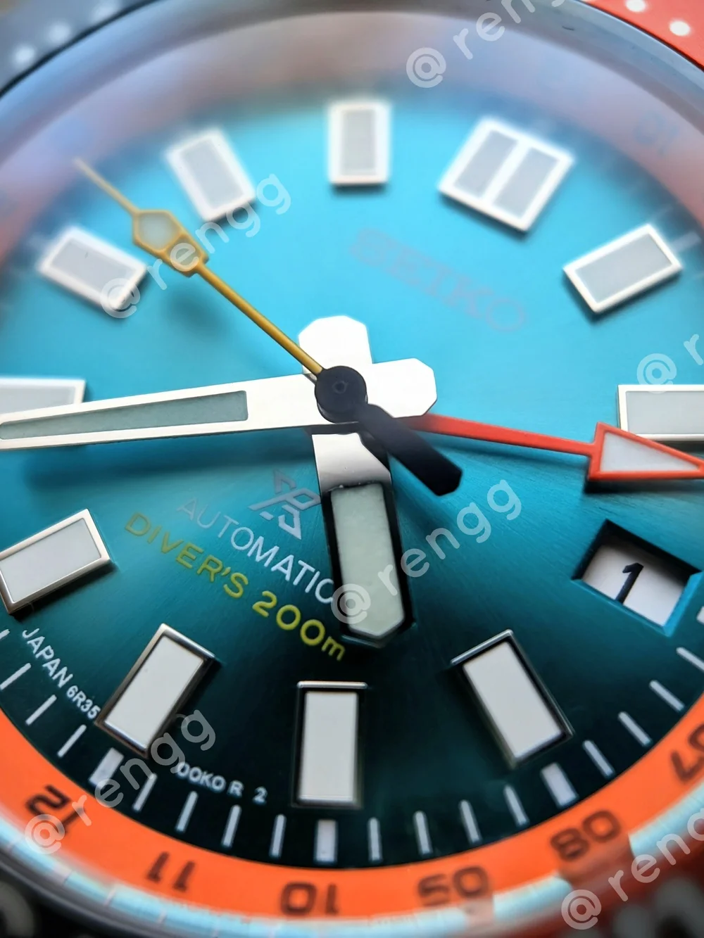 42mm Titanium GMT Seiko Men’s Green Automatic Diver Mod Watch BRAVE CRAZY COLOR